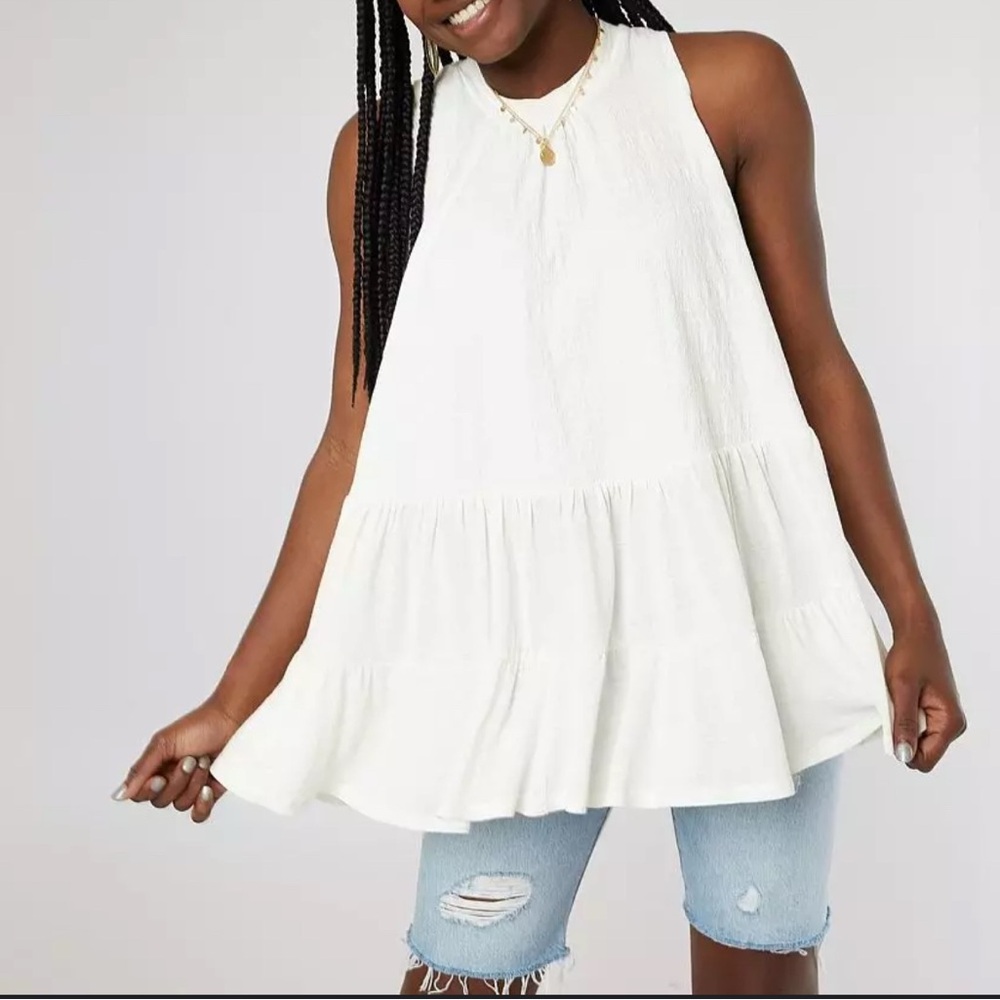 Free People Right on Time Tunic with Back Tie Closure.